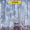 Plug-In 300 LED Curtain Lights — 12 Strands with 8 Light Effects, 9x9 ft